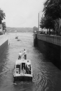 Appleton, Wisconsin, Fox River, the 4th lock at 1050 E. John Street. Circa 1948 to 1952.
